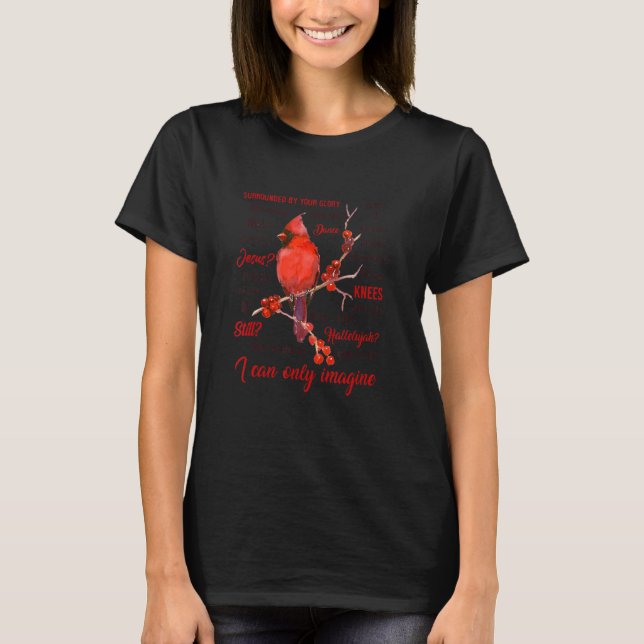 I Only Can Imagine Cardinal Bird Jesus Faith Chris T-Shirt (Front)