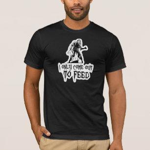 I Only Come Out To Feed Retro Zombie T-Shirt