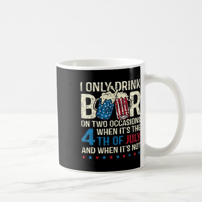 I Only Drink Beer On Two Occasions When Its 4th Of Coffee Mug (Right)