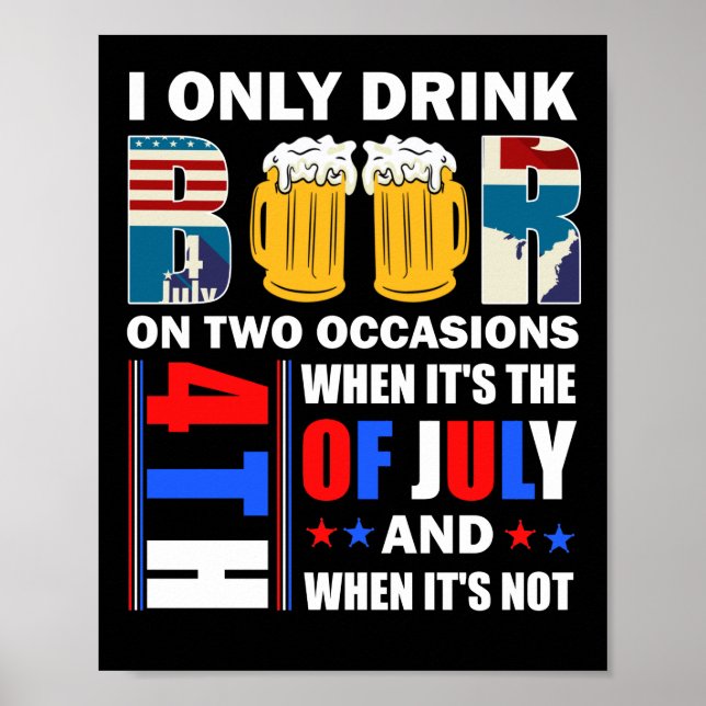 I Only Drink Beer On Two Occasions When It's Poster (Front)
