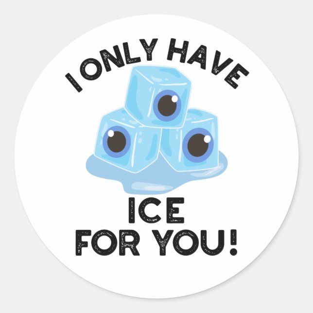 I Only Have Ice For You Funny Eye Pun  Classic Round Sticker (Front)