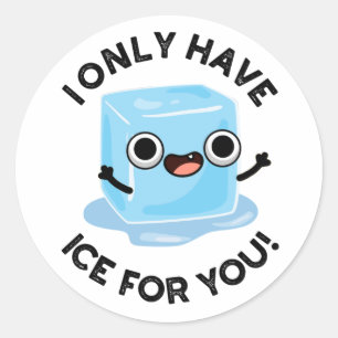 I Only Have Ice For You Funny Eye Pun  Classic Round Sticker