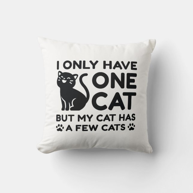 I Only Have One Cat Cushion (Front)