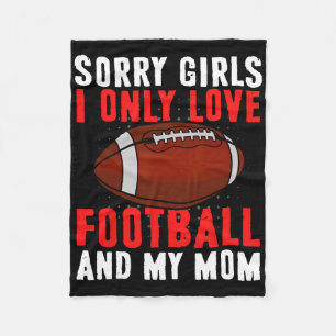 I Only Love Football And My Mum Valentine's Day Fo Fleece Blanket