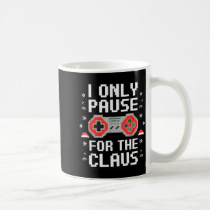 I Only Pause For The Claus Retro Video Game Christ Coffee Mug