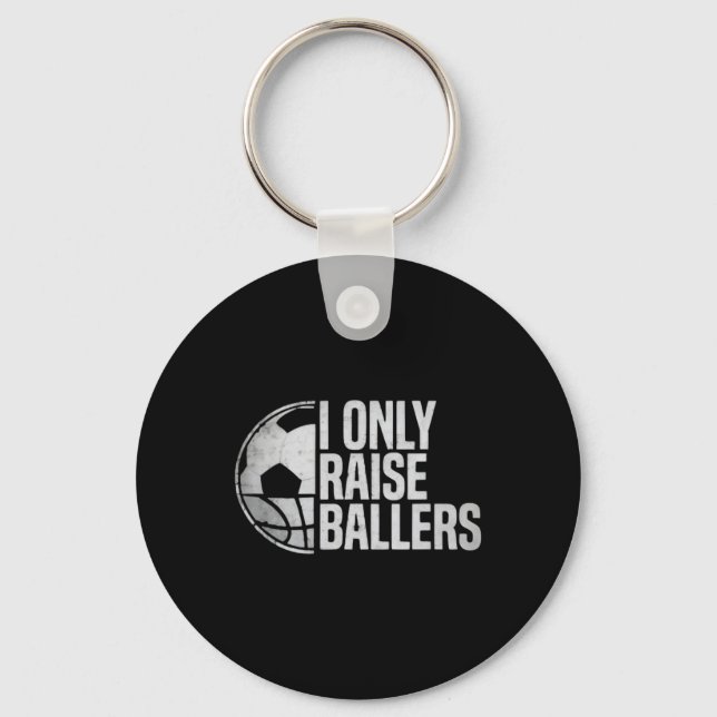 I Only Raise Llers Funny Soccer Sketll Parent  Key Ring (Front)