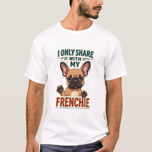 I Only Share With My Frenchie Vintage French Bulld T-Shirt