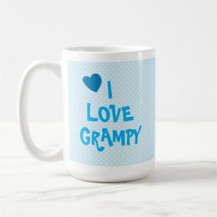 I (or WE) Love Grampy with Blue Heart Coffee Mug
