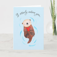 I Otterly Adore You Cute Sea Otter Valentine's Day