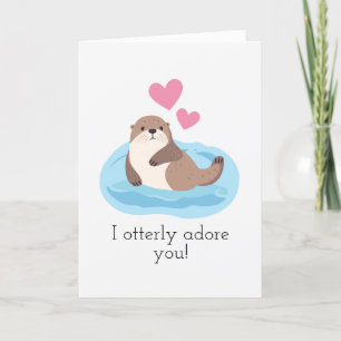 I otterly adore you" Cute Valentine's Day Holiday Card