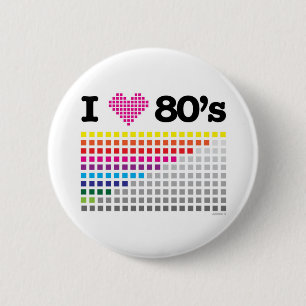 i_ove 80s 6 cm round badge