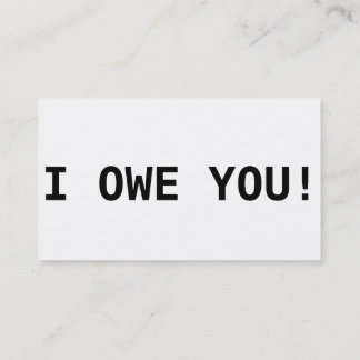I owe you! discount card