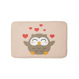 I Owl You Illustration Bath Mat