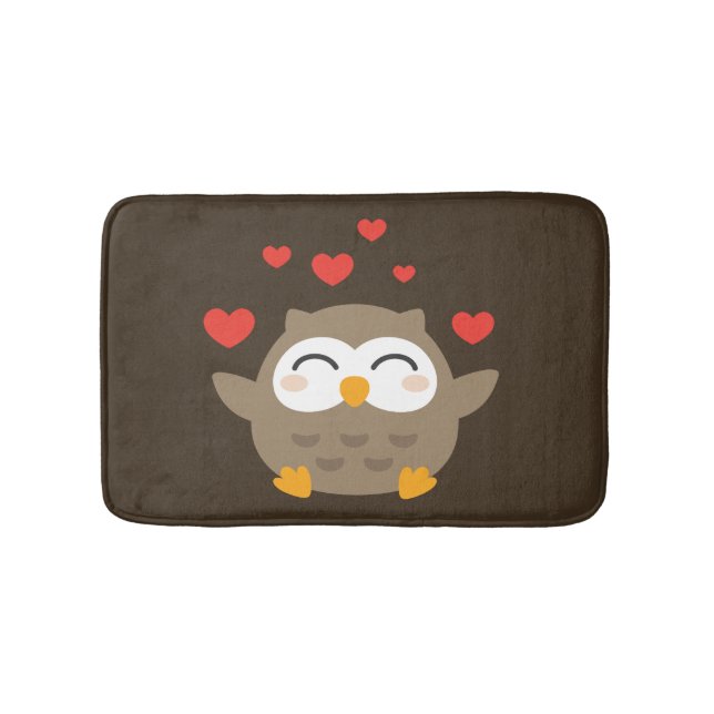 I Owl You Illustration Bath Mat (Front)