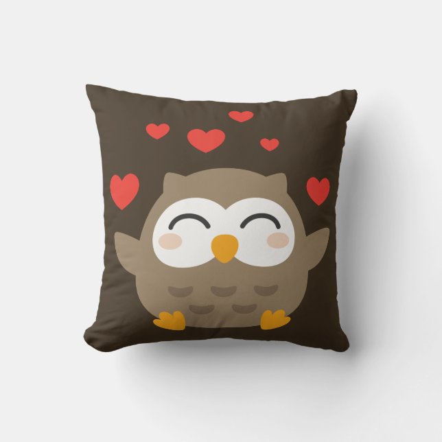 I Owl You Illustration Cushion (Front)