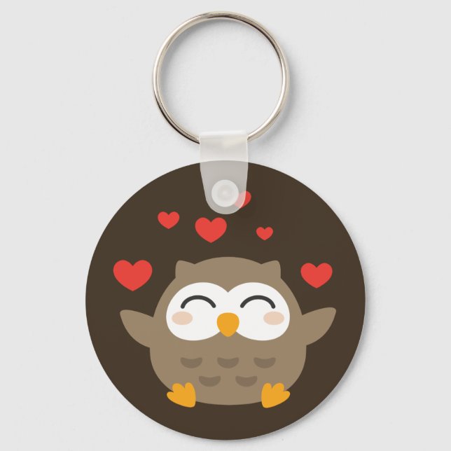 I Owl You Illustration Key Ring (Front)