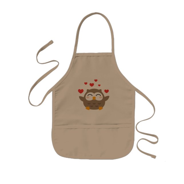 I Owl You Illustration Kids Apron (Front)