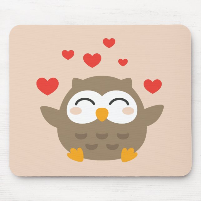 I Owl You Illustration Mouse Pad (Front)