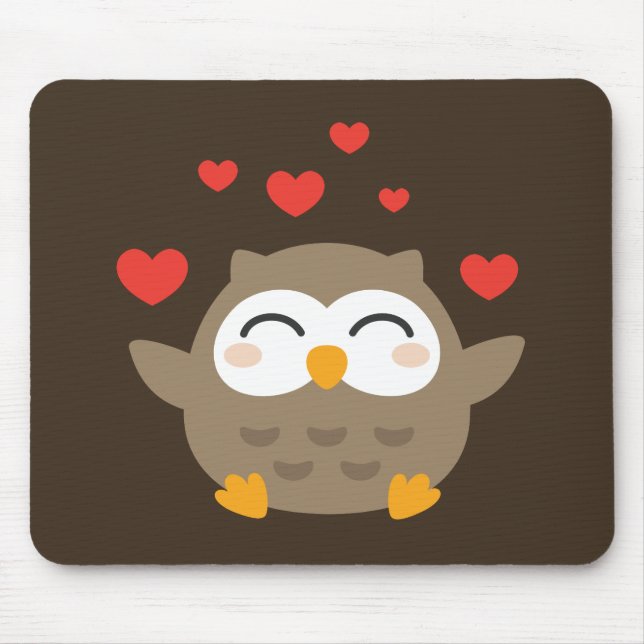 I Owl You Illustration Mouse Pad (Front)