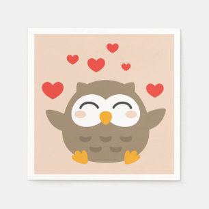 I Owl You Illustration Napkin