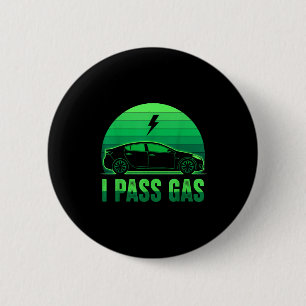 I P Gas Electric Car Funny Ev Vehicle Sunset Green 6 Cm Round Badge