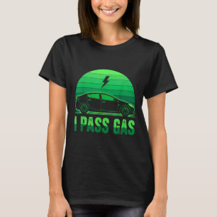 I P Gas Electric Car Funny Ev Vehicle Sunset Green T-Shirt