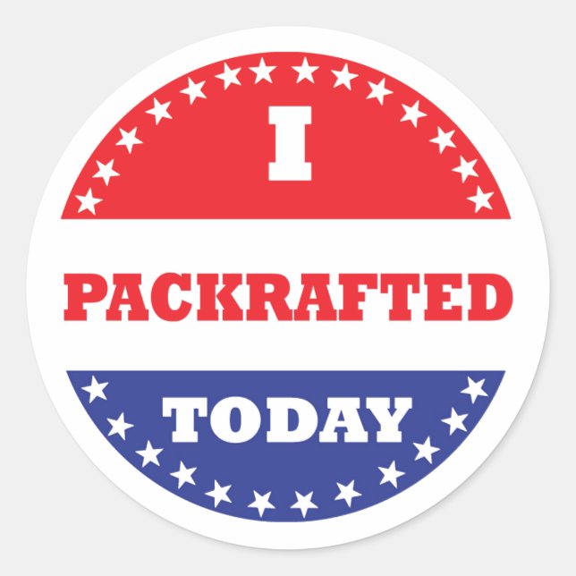 I Packrafted Today Classic Round Sticker (Front)