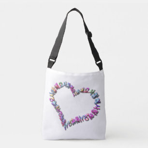 I painted hearts with colorful salange yo crossbody bag