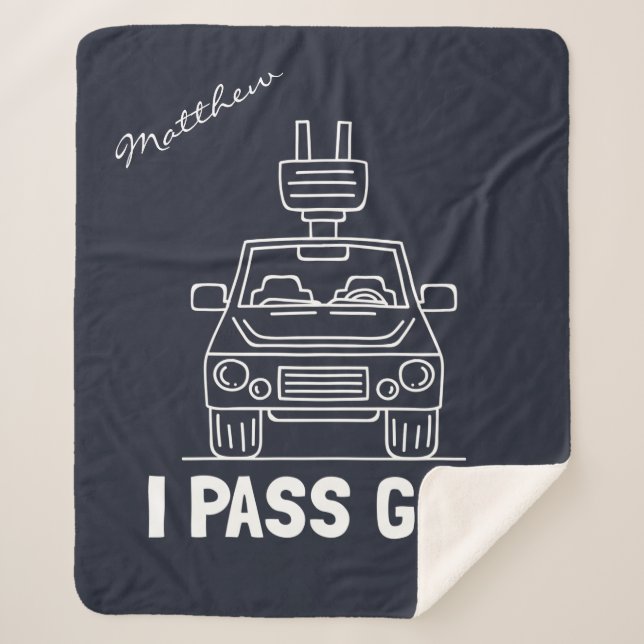 I Pass Gas Eco Electric Car Gag Sherpa Blanket (Front)