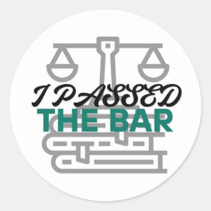"I Passed The Bar!" Classic Round Sticker