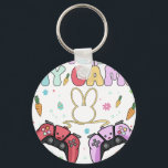 i pause my game for easter day, retro, vintage key ring<br><div class="desc">Durable and lightweight keychain featuring a vibrant,  high-quality print,  perfect for keys,  bags,  backpacks,  small gifts,  souvenirs,  and everyday accessories.</div>
