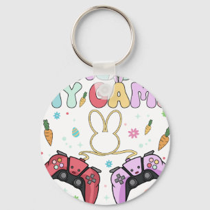 i pause my game for easter day, retro, vintage key ring