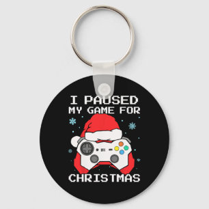 I Paused My Game For Christmas Retro Gamer Gaming Key Ring