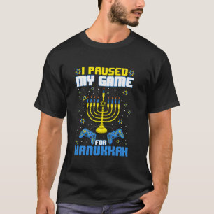 I Paused My Game For Hanukkah Menorah Controller C T-Shirt