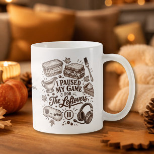 I Paused My Game for Leftovers Vintage Custom Name Coffee Mug