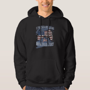 I Paused My Game For Memorial Day Funny Patriotic  Hoodie