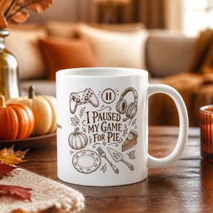 I Paused My Game for Pie Pumpkin Custom Name Coffee Mug