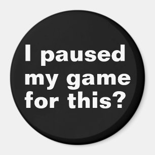 I paused my game for this ? funny gaming gamer. magnet
