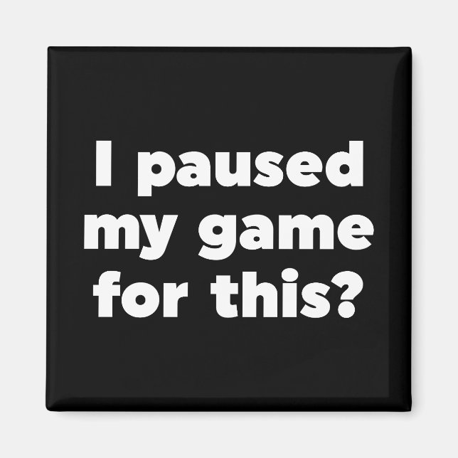 I paused my game for this? magnet (Front)