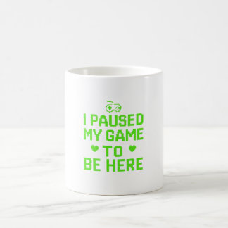 I Paused My Game Neon Pixel Art Coffee Mug
