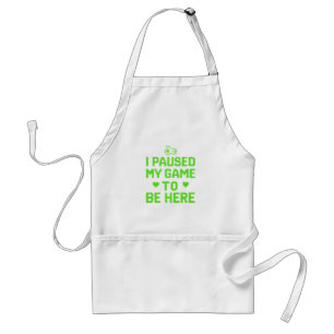 I Paused My Game Neon Pixel Art Standard Apron