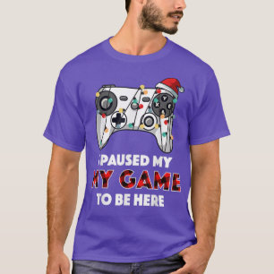 I Paused My Game Plaid Video Game Christmas Pajama T-Shirt