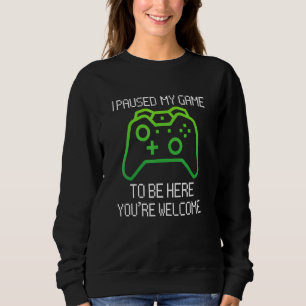 I Paused My Game To Be Here Vintage Gamer Boys Men Sweatshirt