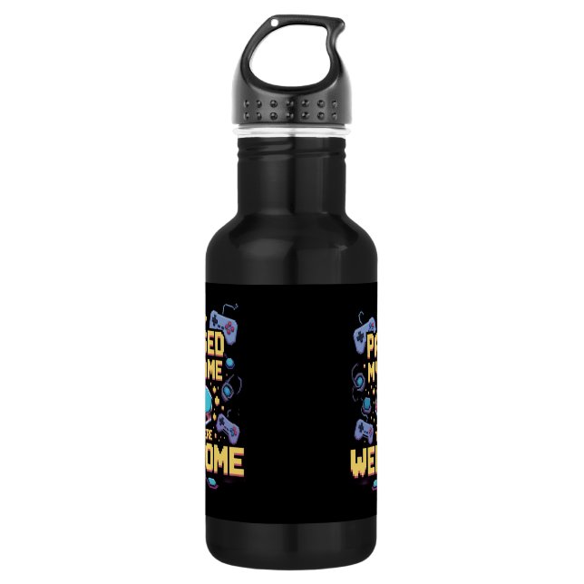 I Paused My Game To Be Here Welcome Gamer Gift 532 Ml Water Bottle (Front)