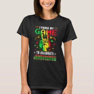 I Paused My Game To Celebrate Juneteenth Black Kid T-Shirt