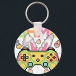 i paused my game to egg hunt, retro, vintage key ring<br><div class="desc">Durable and lightweight keychain featuring a vibrant,  high-quality print,  perfect for keys,  bags,  backpacks,  small gifts,  souvenirs,  and everyday accessories.</div>