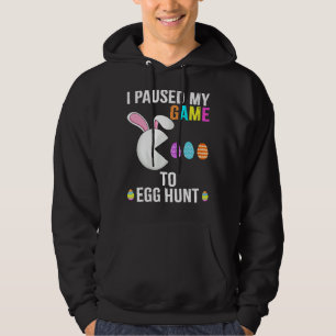 I Paused My Game To Egg Hunt Video Game Rabbit Bun Hoodie