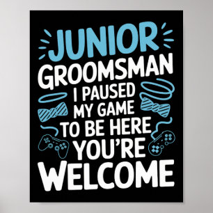 I Paused My Game Wedding Party Bow Tie Cute Junior Poster