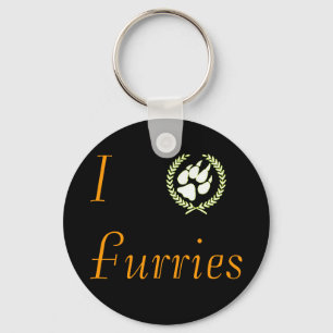 I Paw Furries Keychain