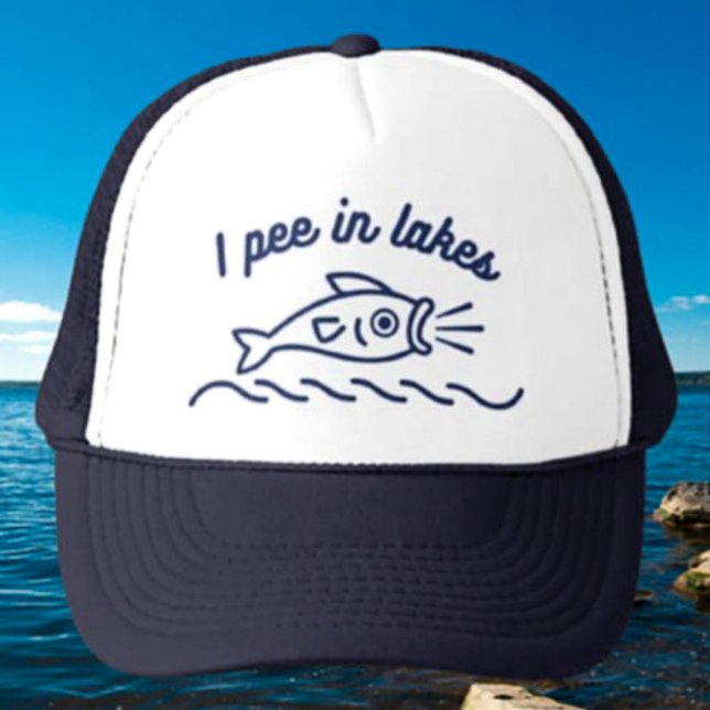 I Pee In Lakes Funny Fishing Trucker Hat (Creator Uploaded)